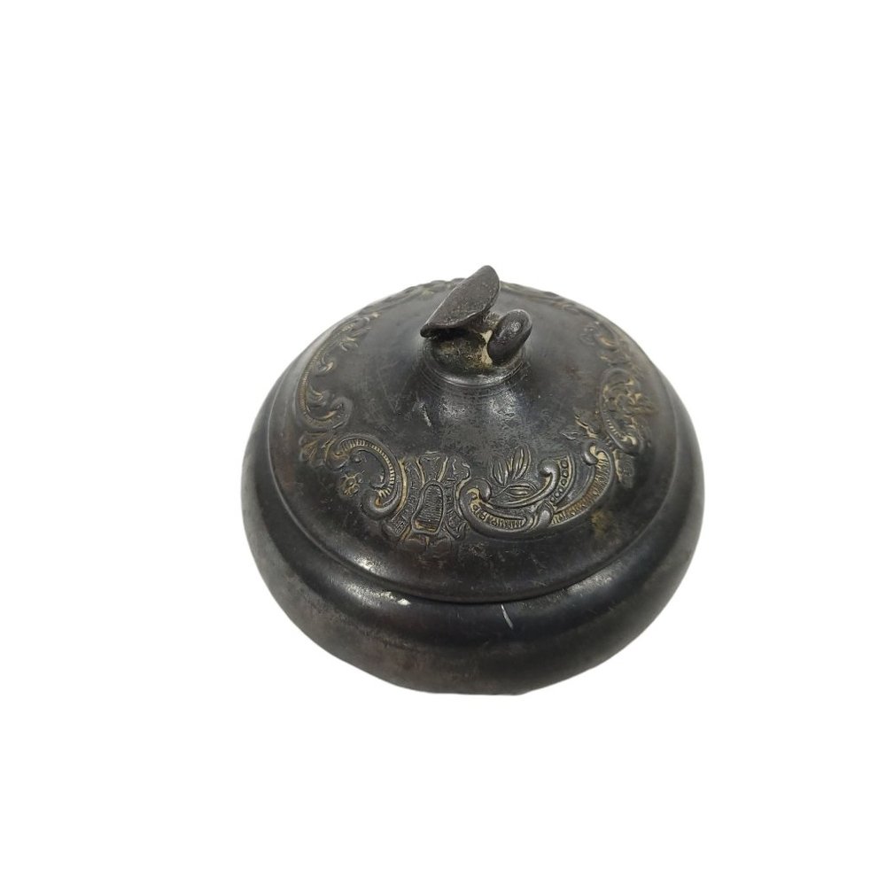 St Louis Silver Co Trinket Button Ring Jewelry Box w Lid Vanity Victorian Ornate - Picture 9 of 9